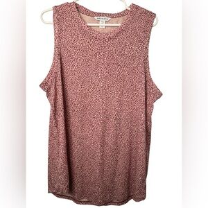 Athleta Women's Breezy Tank Top Micro Cheetah Bashful Rose XL NWOT